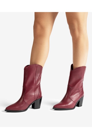 Botines de piel - Rojo
