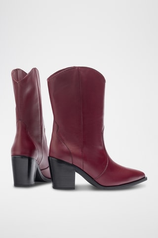 Botines de piel - Rojo