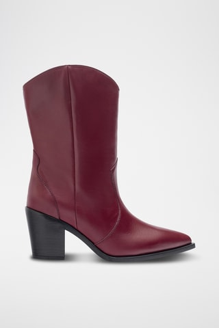 Botines de piel - Rojo