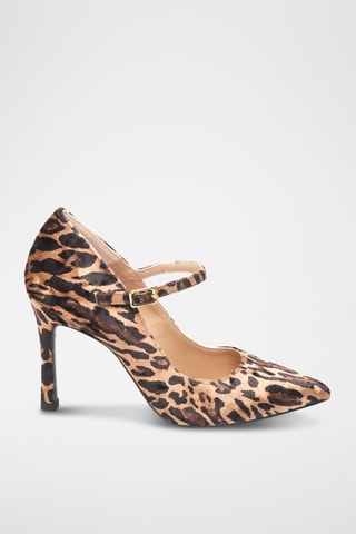 Zapatos de piel de tacón - Beige y marrón