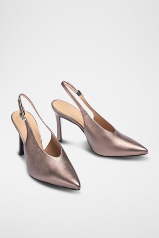 Zapatos de piel de tacón - Gris