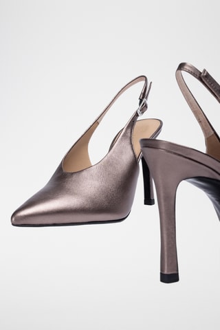 Zapatos de piel de tacón - Gris