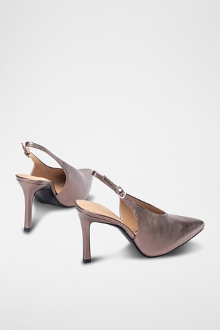 Zapatos de piel de tacón - Gris