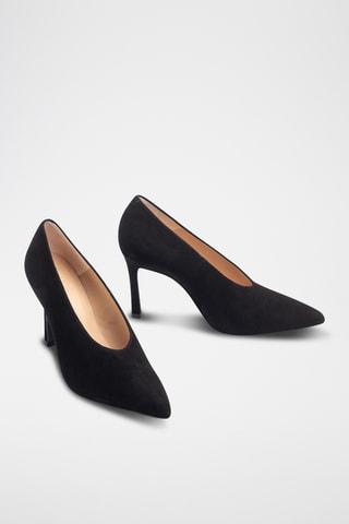 Zapatos de piel de tacón - Negro