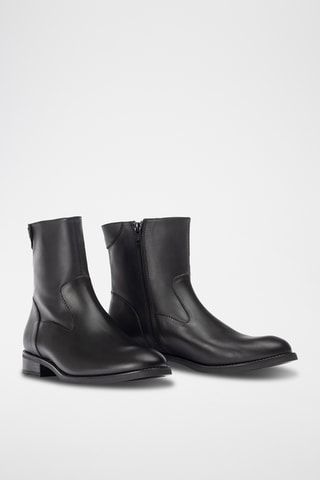 Botines de piel - Negro
