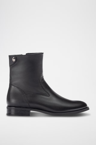 Botines de piel - Negro