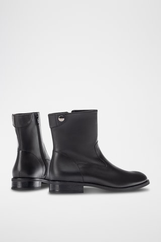 Botines de piel - Negro