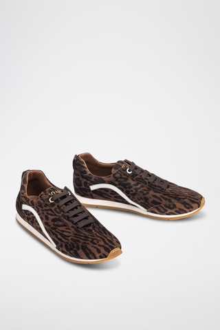 Zapatillas de piel - Marrón oscuro