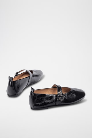 Bailarinas de piel de charol - Negro
