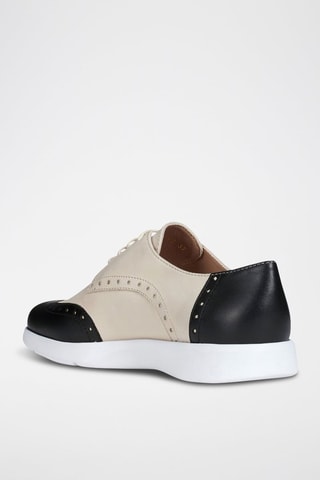 Derbys en cuir Arjola - Ecru et noir