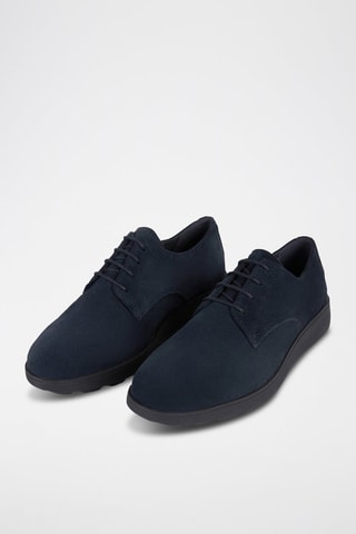 Derbys en cuir de veau nubuck Spherica - Bleu marine