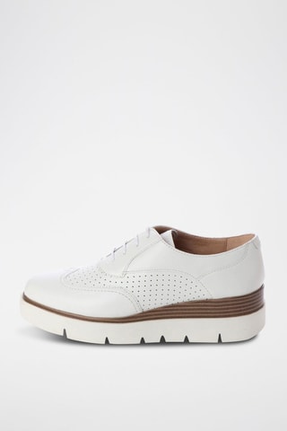 Richelieus compensés en cuir Kattilou - Blanc