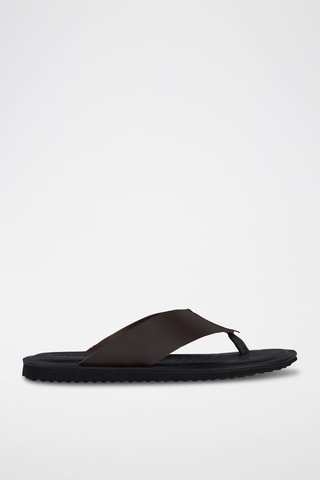 Sandales en cuir nappa Erice - Marron foncé