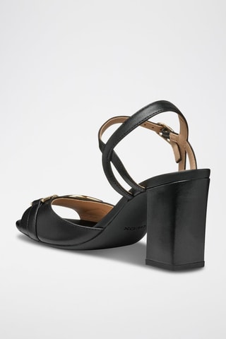 Sandales à talons en cuir de mouton Eraklia - Noir