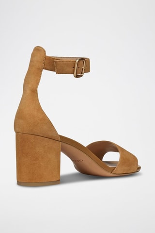 Sandales à talons en cuir de chèvre nubuck Virnilisa - Marron clair