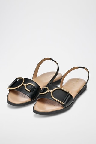 Sandales en cuir de mouton nappa Naileen - Noir