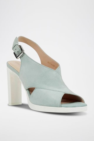 Sandales à talons en nubuck Jenieve - Vert d’eau