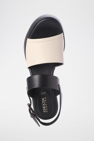 Sandales compensées en cuir Torrence - Noir et écru