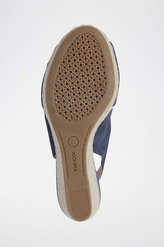 Sandales compensées en nubuck Soleil - Bleu marine