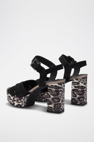 Sandales à talons en nubuck Galene - Noir
