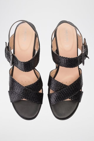 Sandales compensées en cuir Zerfie - Noir