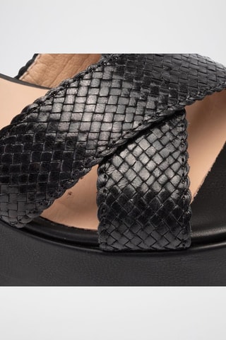 Sandales compensées en cuir Zerfie - Noir
