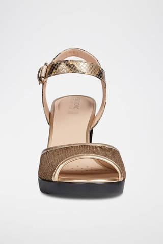 Sandales à talons en cuir Annya Doré et noir