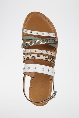 Sandales en cuir Sozy - Blanc et vert d’eau