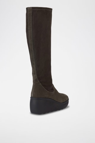 Bottes compensées en nubuck Spherica - Gris
