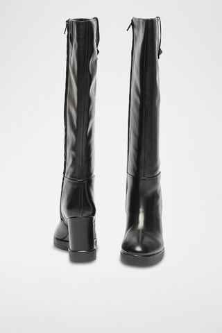 Bottes compensées en cuir Elidea - Noir