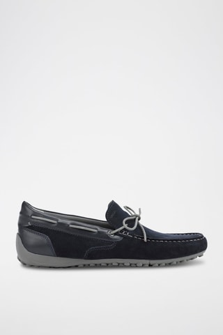 Mocassins en cuir Snake - Bleu marine