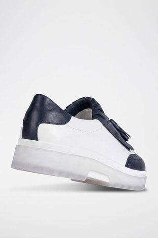 Mocassins en cuir Myluse - Blanc et bleu marine