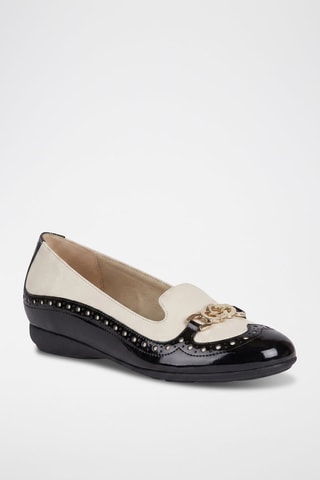 Mocassins en cuir Annytah - Noir et beige