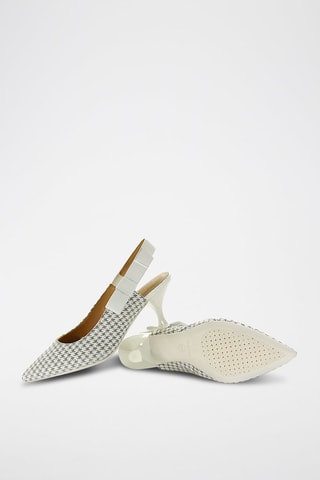 Escarpins en cuir Elisangel - Gris clair et blanc