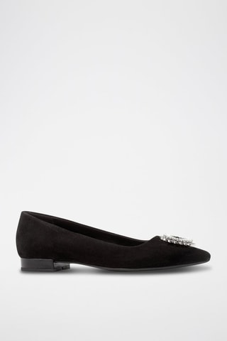 Ballerines en cuir de chèvre nubuck Charyssa - Noir