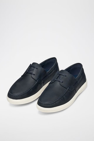 Chaussures bateau en cuir Avola - Bleu marine
