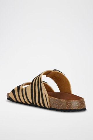 Mules en cuir Brionia - Beige et noir