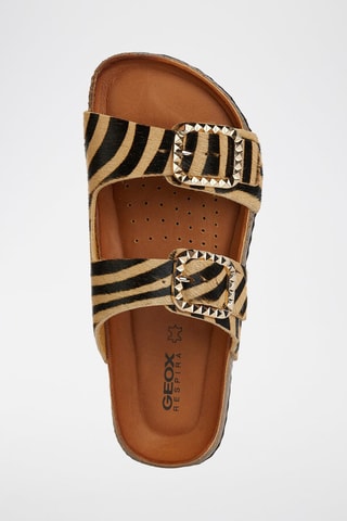Mules en cuir Brionia - Beige et noir