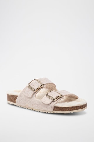 Mules fourrées Brionia - Ecru
