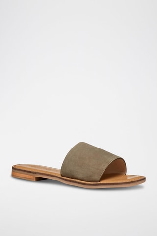Mules en cuir de chèvre nubuck Maddalusiac - Vert