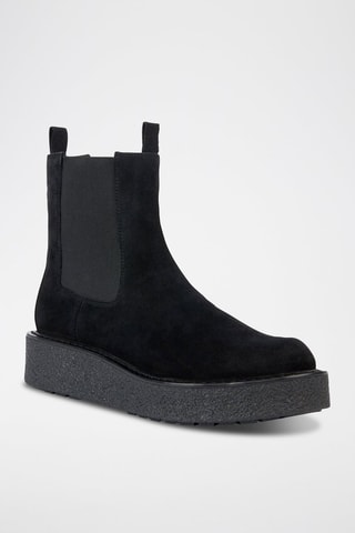 Bottines Chelsea compensées en nubuck Elidea - Noir