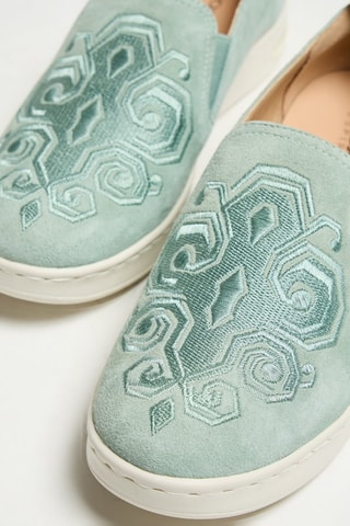 Slip-on en cuir suédé - Vert menthe