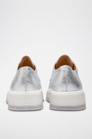 Sneakers plateformes en cuir - Argenté
