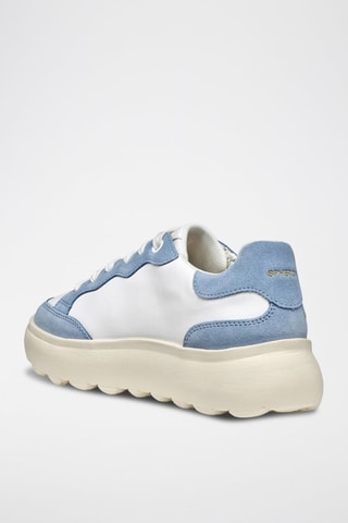 Baskets en cuir Spherica - Blanc et bleu clair