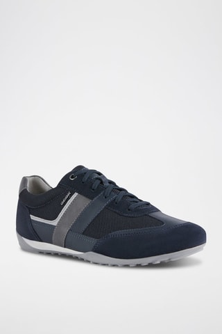 Baskets en cuir Wells - Bleu marine