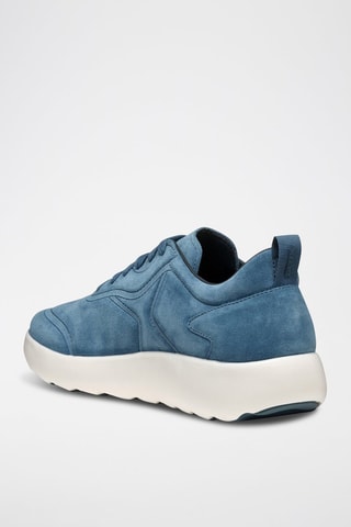 Baskets en cuir de veau nubuck Xtors - Bleu cobalt