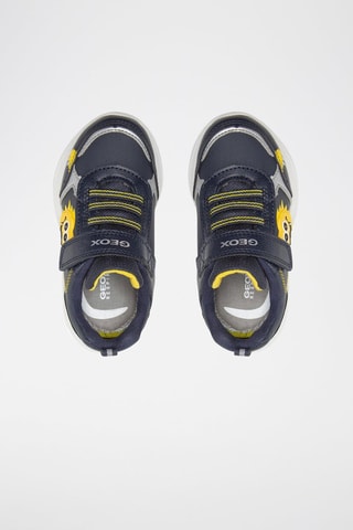 Baskets en cuir Sprintye - Bleu foncé et jaune