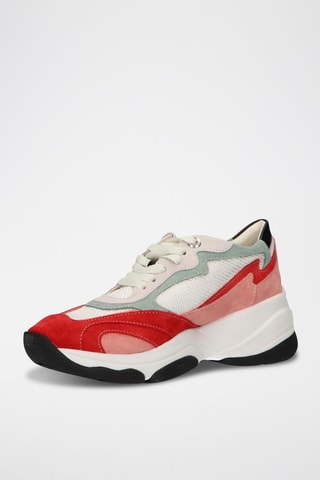 Baskets en nubuck Kirya - Blanc et rouge