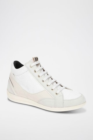 Baskets montantes en cuir Myria - Ecru