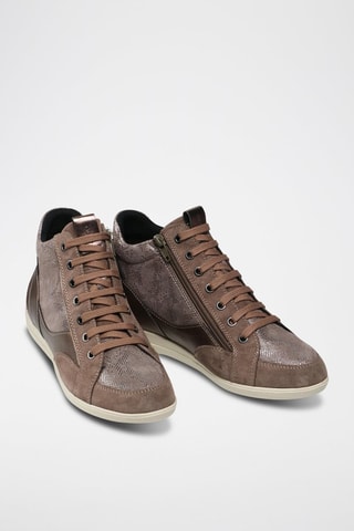 Baskets montantes en cuir - Beige